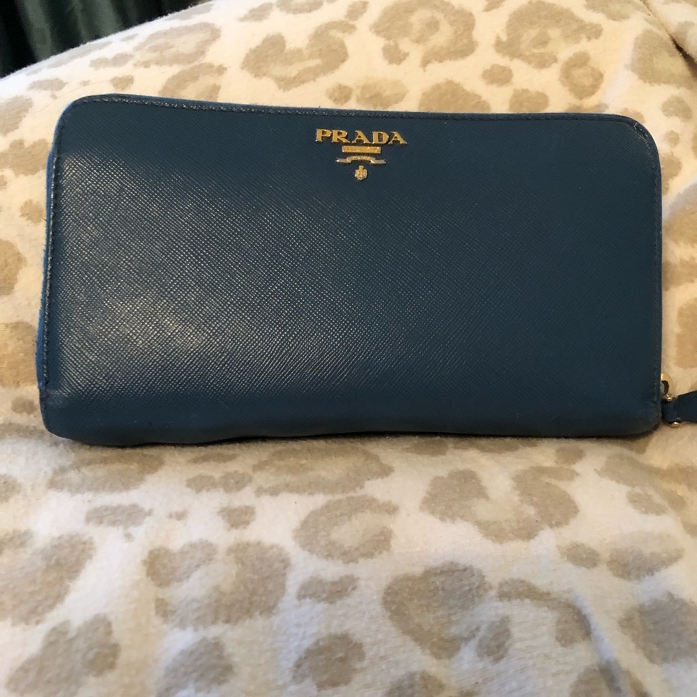 Blue Prada Wallet